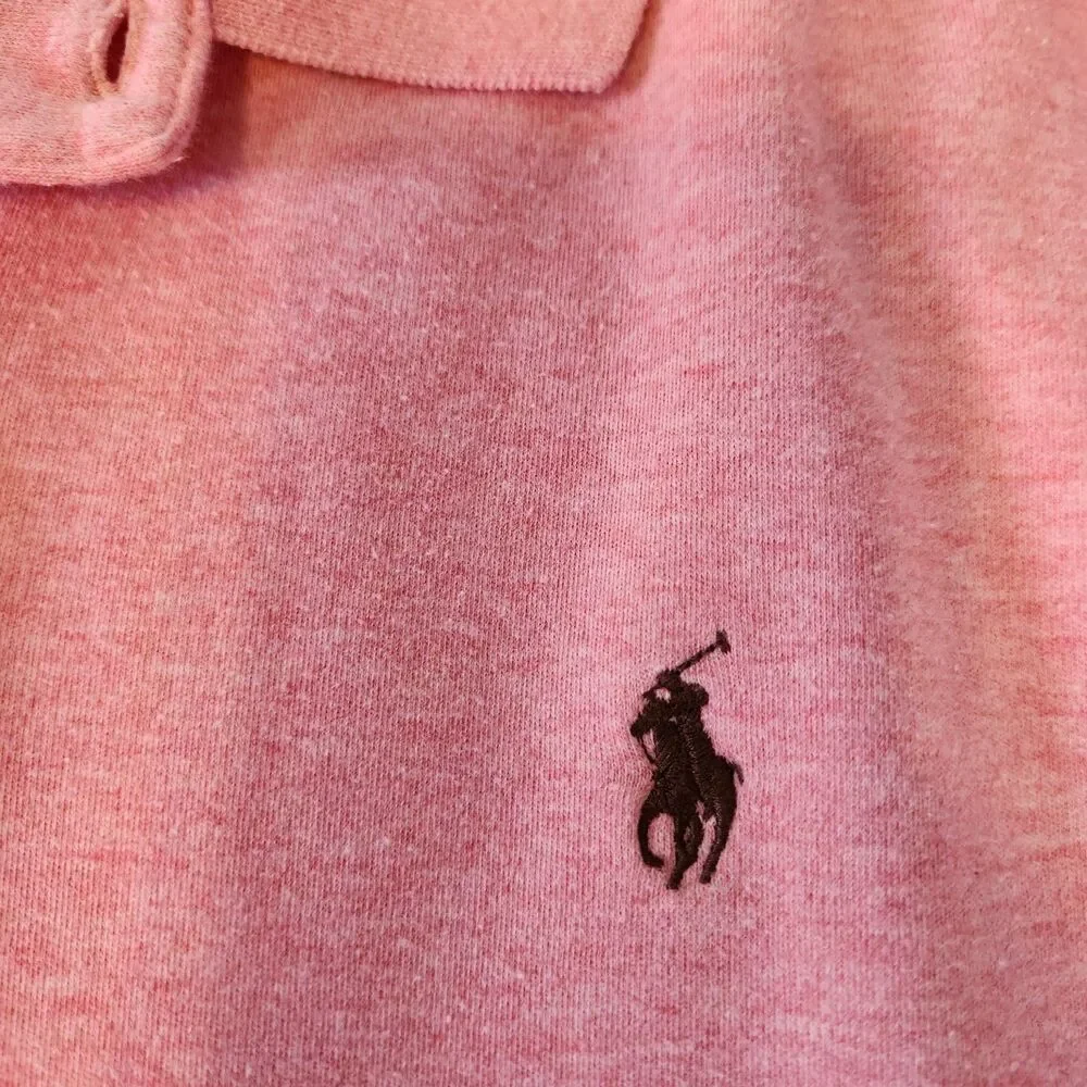 Polo Ralph Lauren Mens XL Pink Brown Pony Logo Short Sleeve Shirt Preppy Y2K